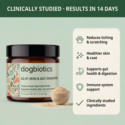 SG-01 Skin & Gut Dogbiotic: Daily Powder for Itch Relief, Coat Health & Digestion